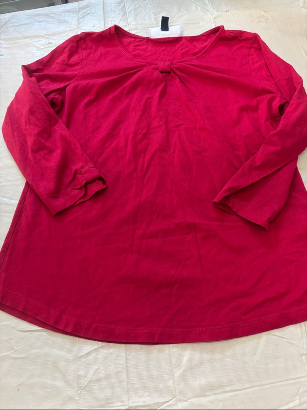 ⭐️2/$10 - Women’s Red Long Sleeve Knot-Front Tee